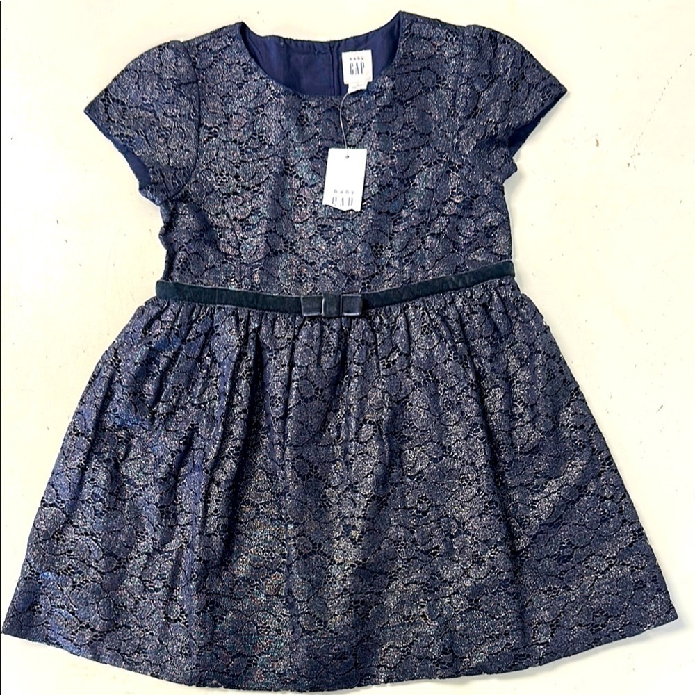 GAP Navy Lace Shimmer Special Occasion Dress Size 3 NEW
